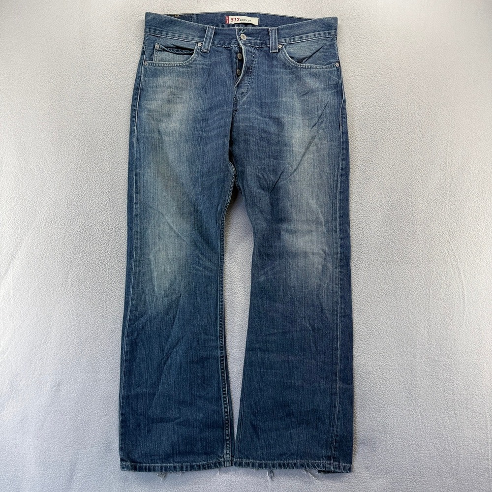 Vintage Levis Jeans Mens 36x32 fits 36x31 Blue 512 Bootcut Denim Whisker y2k